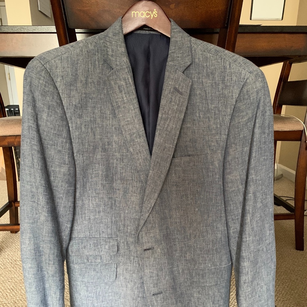 Bar III Men's Light Blue Linen Blazer